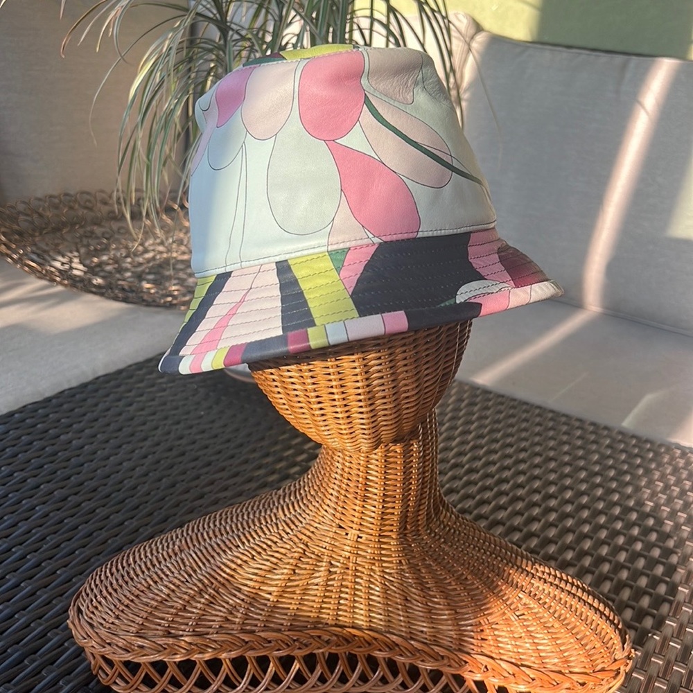 Emilio Pucci Leather Bucket Hat